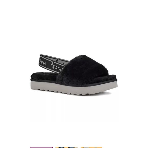 koolaburra by ugg Fuzz'n Il BOUTIQUE Faux-Fur Slippers Kids Size 2 - Picture 1 of 5